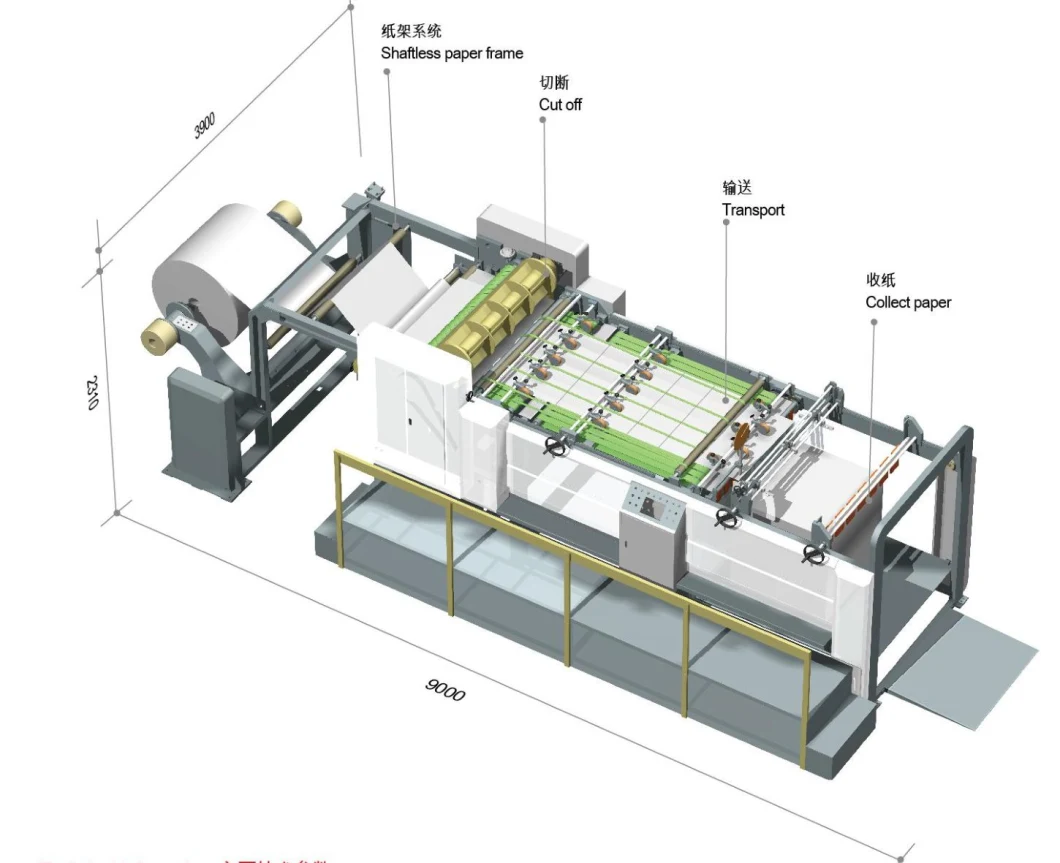 Roll to Sheet Paper Sheeting Machine, Kraft Paper/Paperboard/Grey Paper/Craft Paper Sheeting Machine by Rotary Paper Reel to Sheet Cross Cutting Machine.